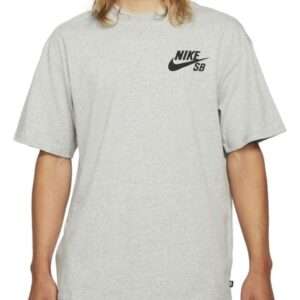 Nike SB Logo Men's Short Sleeve Skate T-Shirt (as1, Alpha, l, Regular, Regular, Standard, Dark Grey Heather/Black, Large)