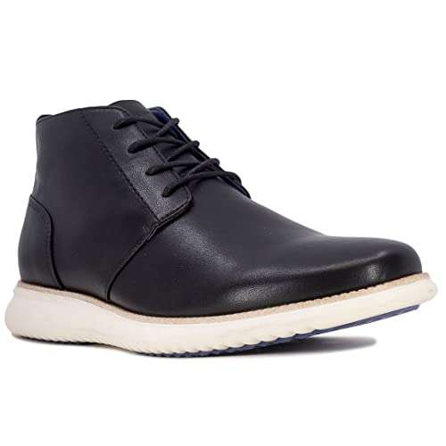 NINE WEST Mens Chukka Boots I Casual Dress Boots for Men I Lace Up Mens Fashion Ankle Boots with cushioned foam footbed & rubber outsole for traction and durability I Hardey2 Black 12