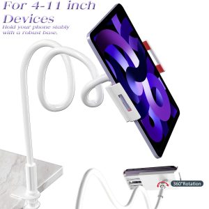 Gooseneck Tablet Mount Phone Holder Flexible Long Arm Clamp Bed Desk Universal