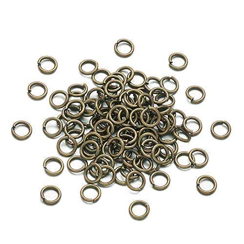 KISSITTY 50g Antique Bronze Plated Brass Open Jump Rings 6x1mm Round Chainmail Jewelry Making Connectors (About 450pcs)