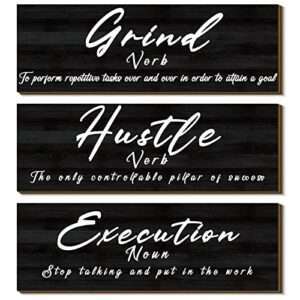 Office Wall Decor Inspirational Rustic Wall Decor Office Wall Art Black Decor Motivational Wall Plaques Positive Sayings Wooden Wall Hangings for Work Men Home Bedroom Workplace Office Decorations