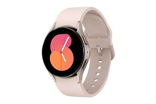 SAMSUNG Galaxy Watch 5 40mm Bluetooth Smartwatch w/ Body, Health, Fitness and Sleep Tracker, Improved Battery, Sapphire Crystal Glass, Enhanced GPS Tracking, US Version, Pink Gold Bezel w/ Pink Band