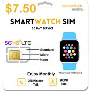 SpeedTalk SmartWatch SIM Card for 5G 4G LTE GSM Kids Smart watch & Wearables
