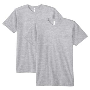 American Apparel Unisex Fine Jersey T-Shirt, Style G2001, 2-Pack, Heather Grey (2-Pack), Medium