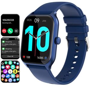 Smart Watch(Answer/Make Call), 1.96" Touch Screen Smartwatch for Android and iOS Phones with Heart Rate Monitor, Blood Oxygen Tracking, Sleep Monitor, IP68 Waterproof Fitness Tracker for Men and Women