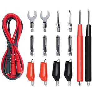 Premium 16-in-1 Multimeter Test Leads Kit, Replaceable Silicone Jumper Wires with Electronical Alligator Clips Probes, Banana Plug, Power Testing Needle for Electronics, Circuit Connection, Experiment