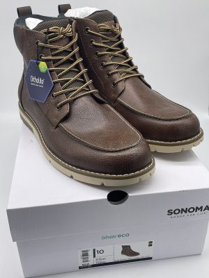 Sonoma ETHANN Boots (Men's 10) OrthoLite Eco Cognac Brown NEW IN BOX Kohls Shoes