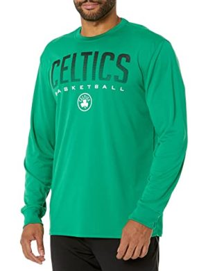 Ultra Game NBA Men's Super Soft Game Day Long Sleeve T-Shirt, Boston Celtics, Team Color, Large