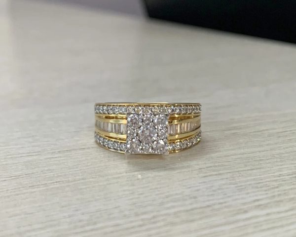 3Ct Round Lab Created Diamond Men's Band Engagement Ring 14K Yellow Gold Plated