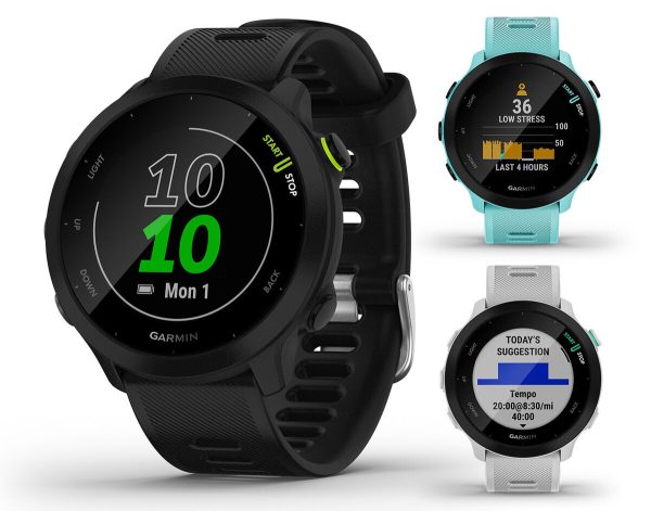 Garmin Forerunner 55 GPS Running Smartwatch for Newbie Runners with 24/7 Health