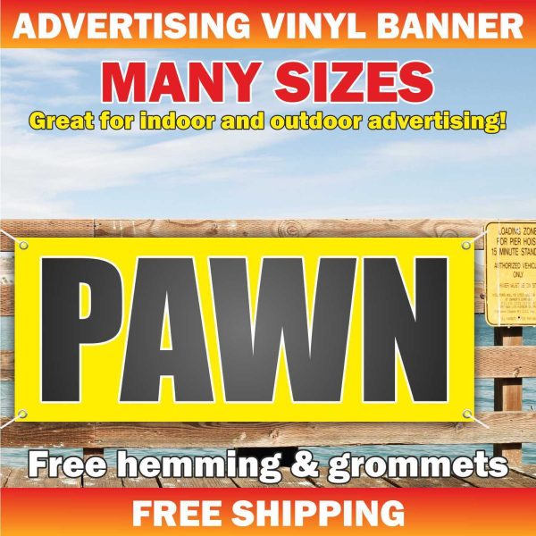 PAWN Advertising Banner Vinyl Mesh Sign cash finance trade gold store sell loan