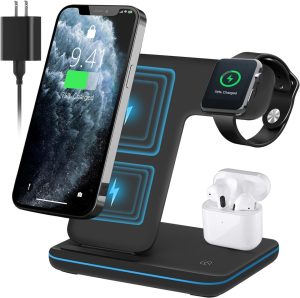 Wireless Charging Station, 3 in 1 Wireless Charger Stand Dock for Apple Watch 8