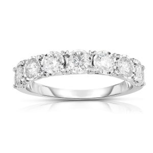14K White Gold 1 Cttw Diamond Wedding Band Ring for Women