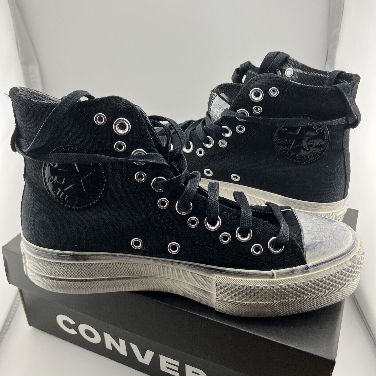 Converse Women's Chuck Taylor All Star Lift Platform Punk Strap Shoes Sneakers 7