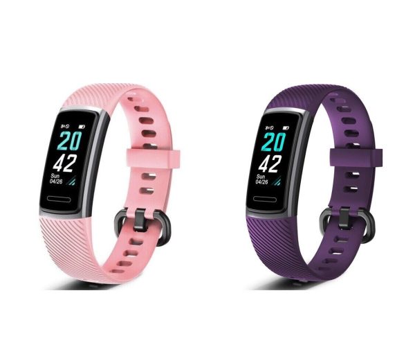 Fitness Tracker Watch LetsCom LetsFit ID152 Pink Purple Sleep Monitor NEW