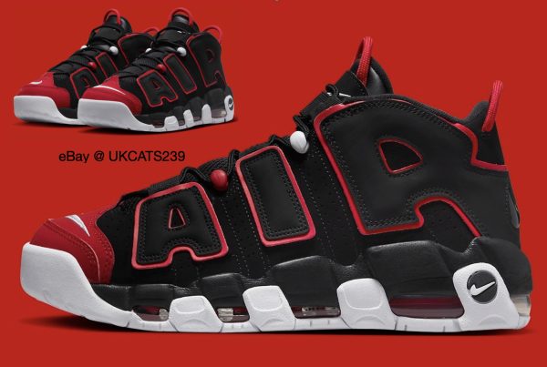 Nike Air More Uptempo '96 Shoes "Red Toe" Black University Red FD0274-001 Men's