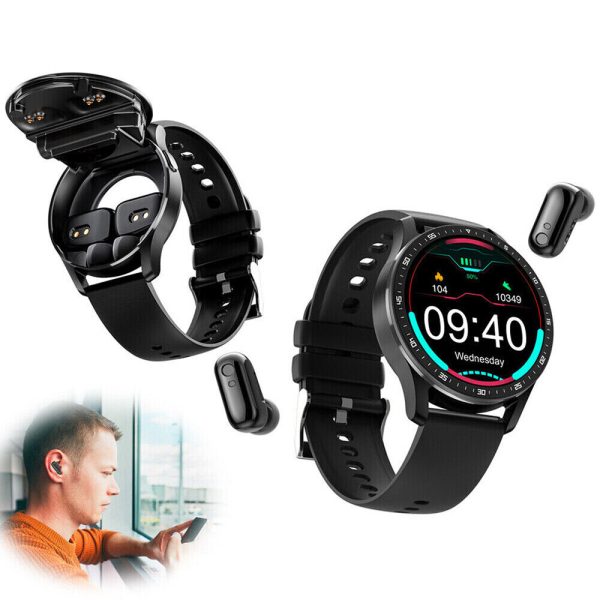 Smart Watch with Earbuds Men Smartwatch 2-In-1 Wireless Headset For Android iOS