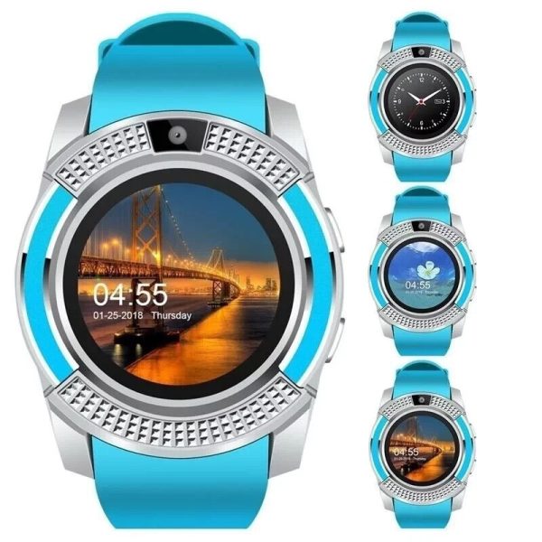V8 Unisex Modern Smart Watch With Camera Bluetooth Touch Screen IPS Display GSM