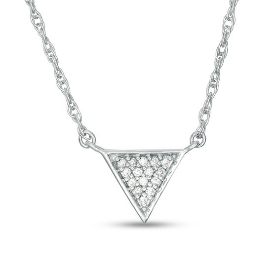 0.04 CT. T.w. Diamond Triangle Necklace in Sterling Silver - 17.75"