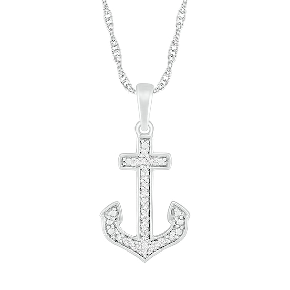0.067 CT. T.w. Diamond Anchor Pendant in Sterling Silver