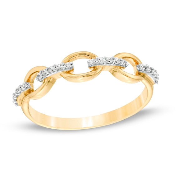 0.086 CT. T.w. Diamond Oval Link Band in 10K Gold