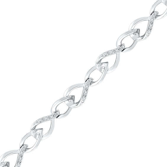 0.10 CT. T.w. Diamond Interlocking Infinity Bracelet in Sterling
