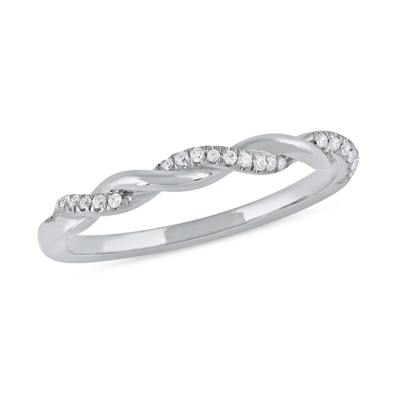 0.10 CT. T.w. Diamond Twist Stackable Band in 10K White Gold
