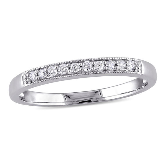 0.10 CT. T.w. Diamond Vintage-Style Anniversary Band in 10K White Gold