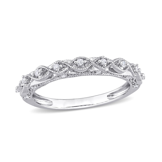 0.13 CT. T.w. Diamond Art Deco Vintage-Style Band in Sterling Silver