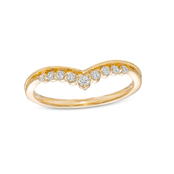 0.145 CT. T.w. Diamond Vintage-Style Contour Anniversary Band in 10K
