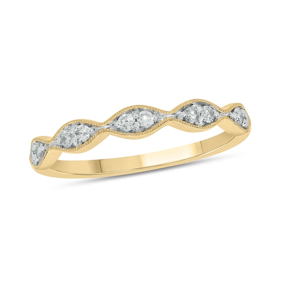 0.145 CT. T.w. Marquise Multi-Diamond Vintage-Style Stackable Band in