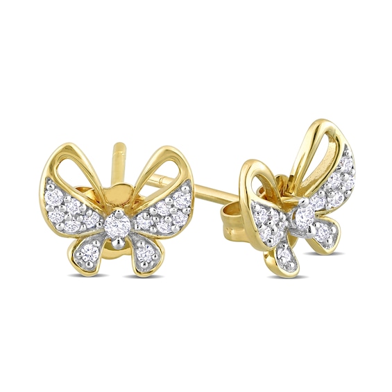 0.14 CT. T.w. Diamond Butterfly Stud Earrings in 10K Gold