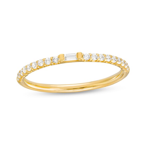 0.18 CT. T.w. Baguette and Round Diamond Anniversary Band in 10K Gold