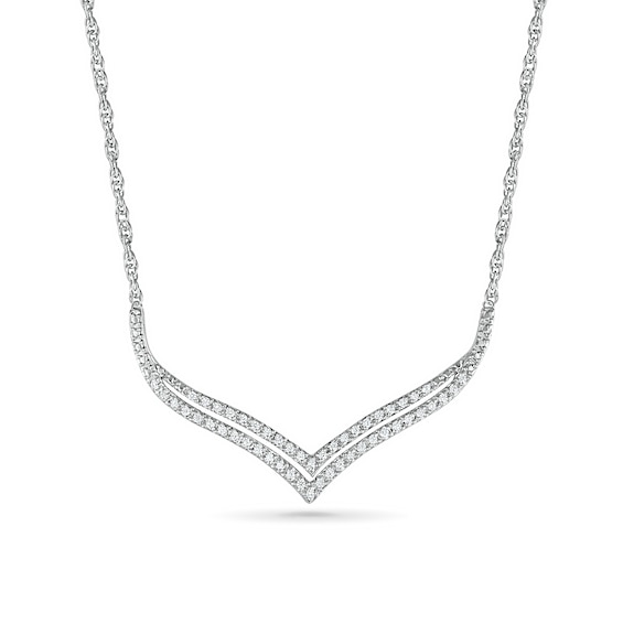 0.18 CT. T.w. Diamond Chevron Necklace in Sterling Silver