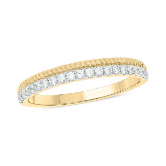 0.18 CT. T.w. Diamond Rope Edge Stackable Band in 10K Gold