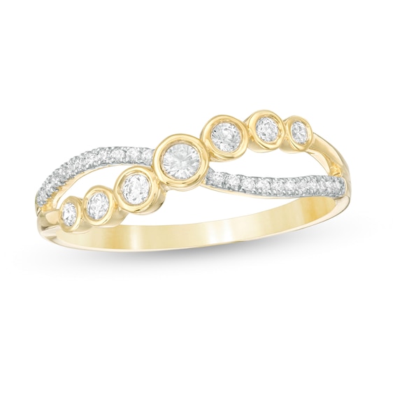 0.23 CT. T.w. Diamond Crossover Ring in 10K Gold