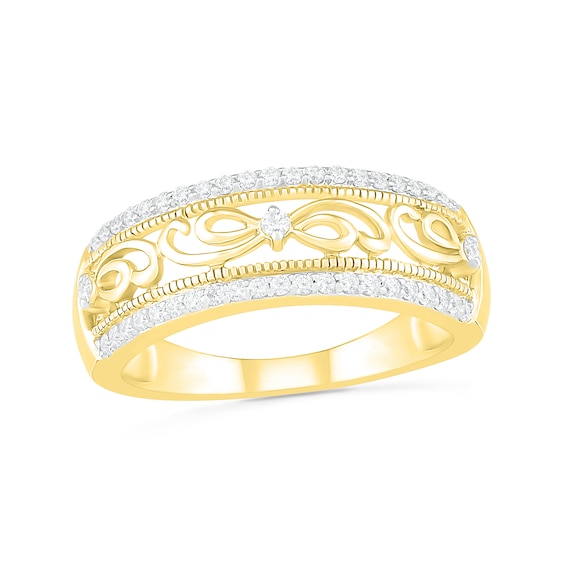 0.23 CT. T.w. Diamond Edge Vintage-Style Ring in 10K Gold