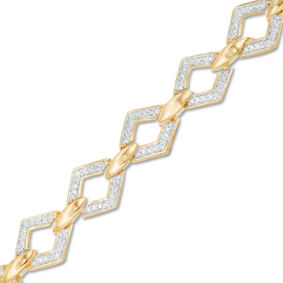 0.23 CT. T.w. Diamond Geometric Marquise Link Bracelet in 10K Gold -