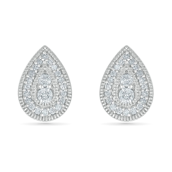 0.23 CT. T.w. Diamond Pear-Shaped Frame Vintage-Style Stud Earrings in