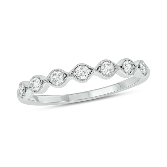 0.23 CT. T.w. Diamond Station Vintage-Style Stackable Band in 10K