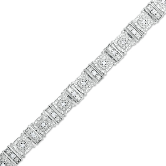 0.25 CT. T.w. Cushion Multi-Diamond Collar Line Bracelet in Sterling
