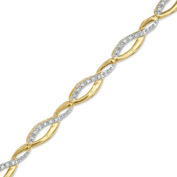 0.25 CT. T.w. Diamond Loose Braid Bracelet in 10K Gold