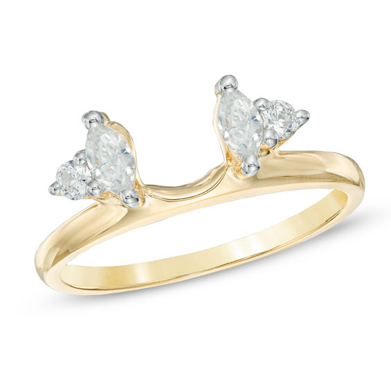 0.33 CT. T.w. Marquise and Round Diamond Solitaire Enhancer in 10K