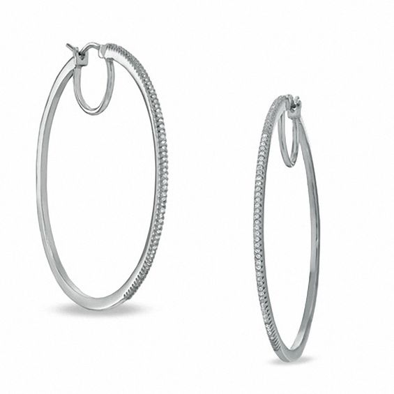 0.38 CT. T.w. Diamond Classic Hoop Earrings in Sterling Silver