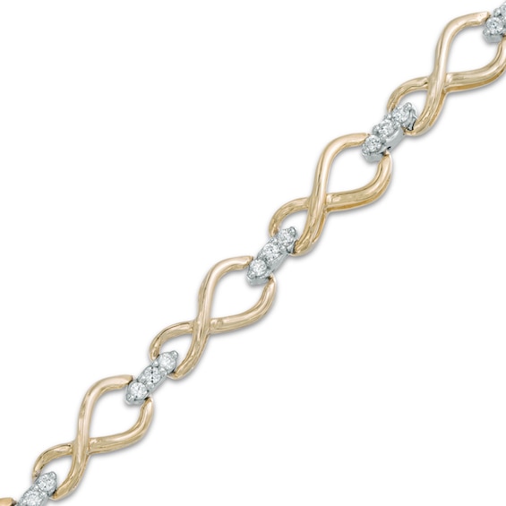 0.45 CT. T.w. Diamond Infinity Loop Bracelet in 10K Gold - 7.25"
