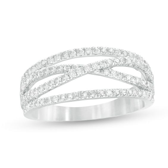 0.45 CT. T.w. Diamond Multi-Row Crossover Band in 10K White Gold