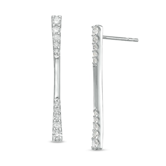 0.45 CT. T.w. Journey Diamond Linear Drop Earrings in 10K White Gold