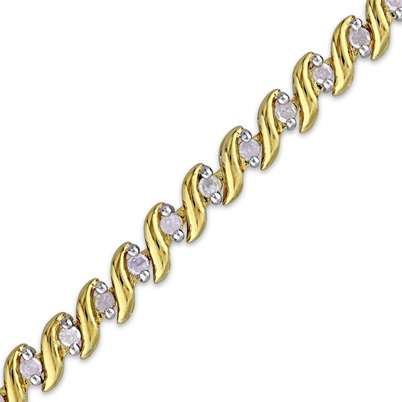 0.49 CT. T.w. Diamond "S"-Curve Tennis Bracelet in Sterling Silver