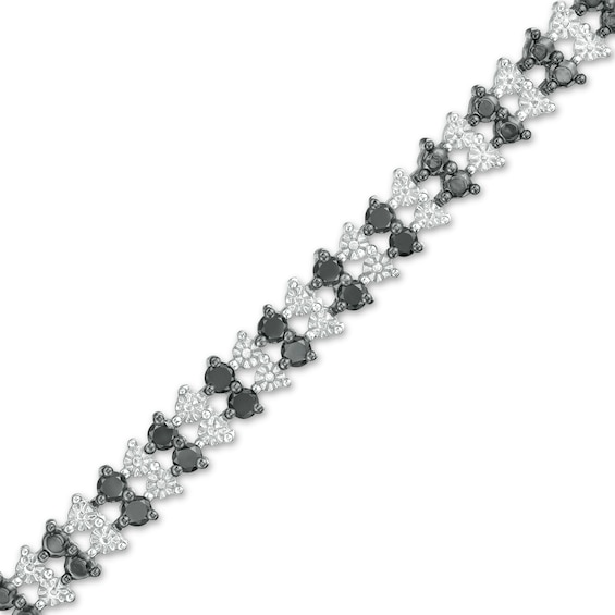 0.50 CT. T.w. Black Diamond Two Row Tennis Bracelet in Sterling Silver
