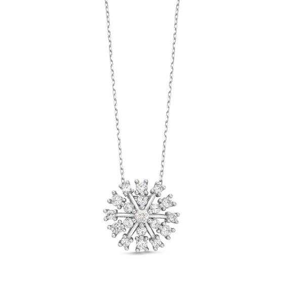 0.50 CT. T.w. Diamond Snowflake Pendant in Sterling Silver